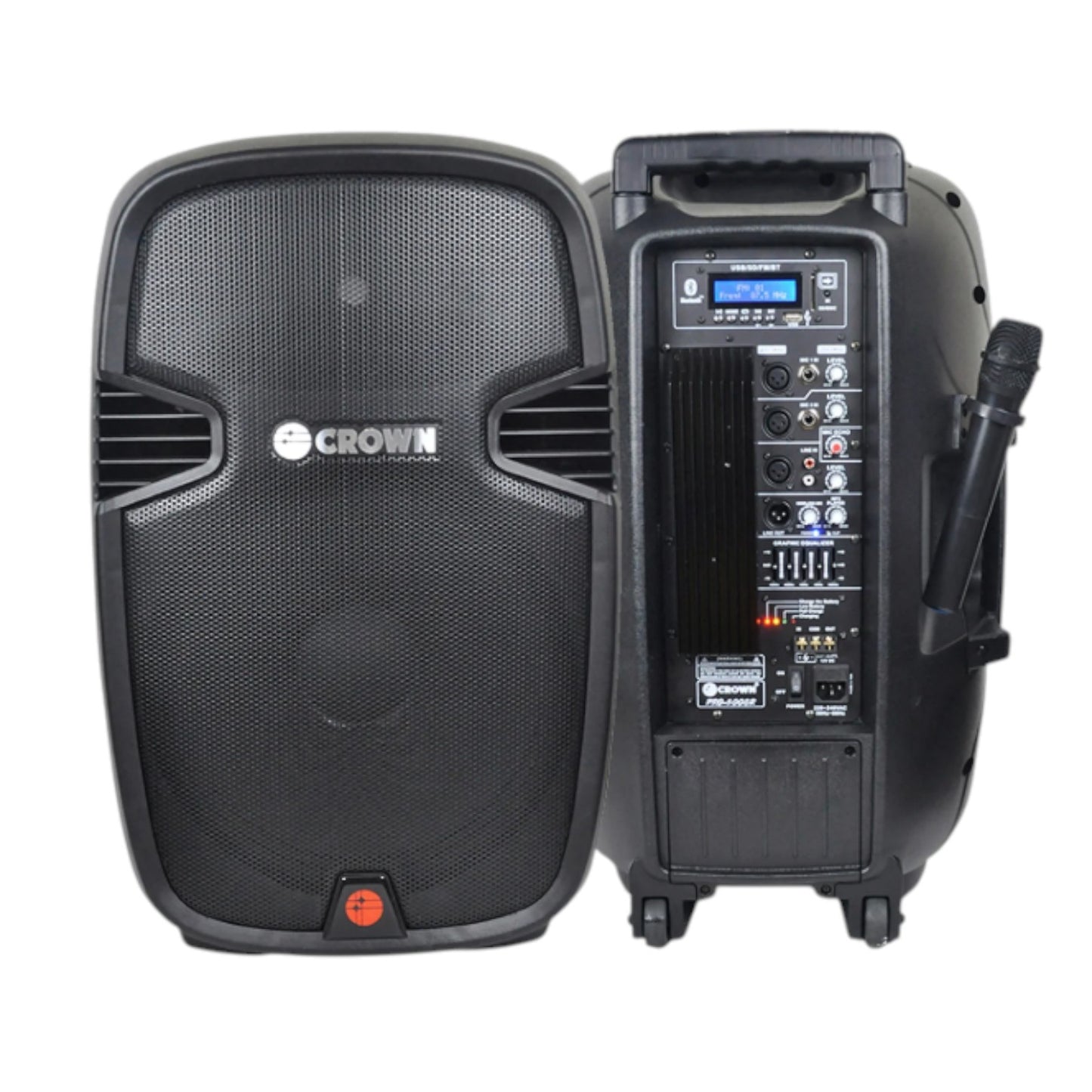 Crown Portable Speaker 600W 15 Inches Woofer + 12 x7 Inches Tweeter 2 Way 4-8 Ohms Portable Sound System PRO-5008
