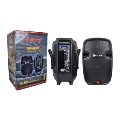 Crown Portable Speaker 600W 15 Inches Woofer + 12 x7 Inches Tweeter 2 Way 4-8 Ohms Portable Sound System PRO-5008