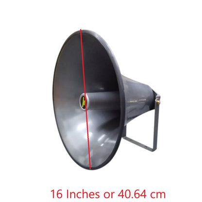 Crown 16 Inches Trumpet Horn with Bracket Outhorn and Core 40.64cm Diameter