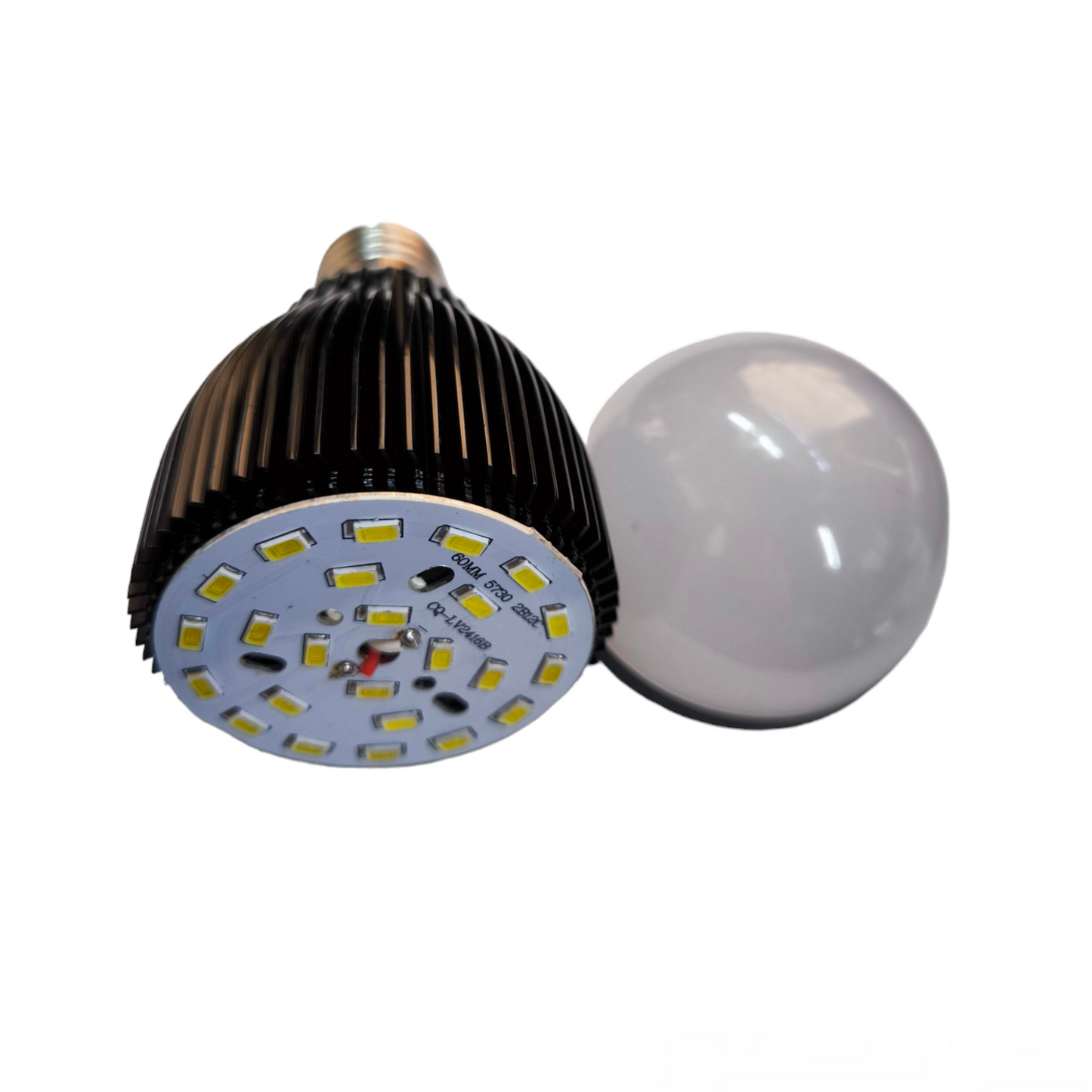 Two LED light bulbs on a white background Denko 12W LED Industrial Bulb with Heat Sink E27 220V SMD LED Available in 3000K Warm White or 6500K Daylight Electx Electrical SUpply