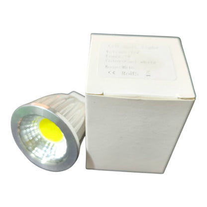 Light bulb and its packaging on a white background