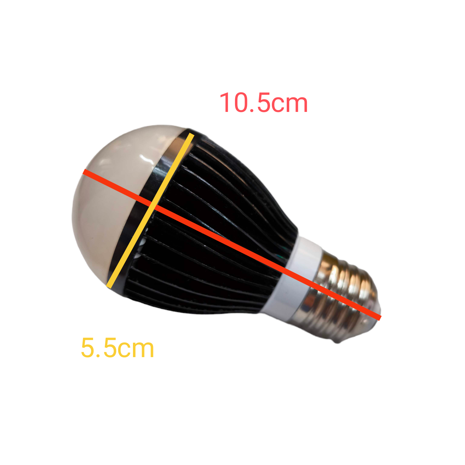 LED light bulb with measurements on a white background Denko 7W LED Industrial Bulb with Heat Sink E27 220V Daylight 6500K Electx Electrical SUpply