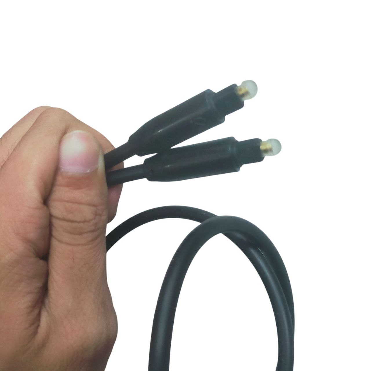 Digital Fiber Round Optical Cable Adapter Audio Male 1 Meter Black