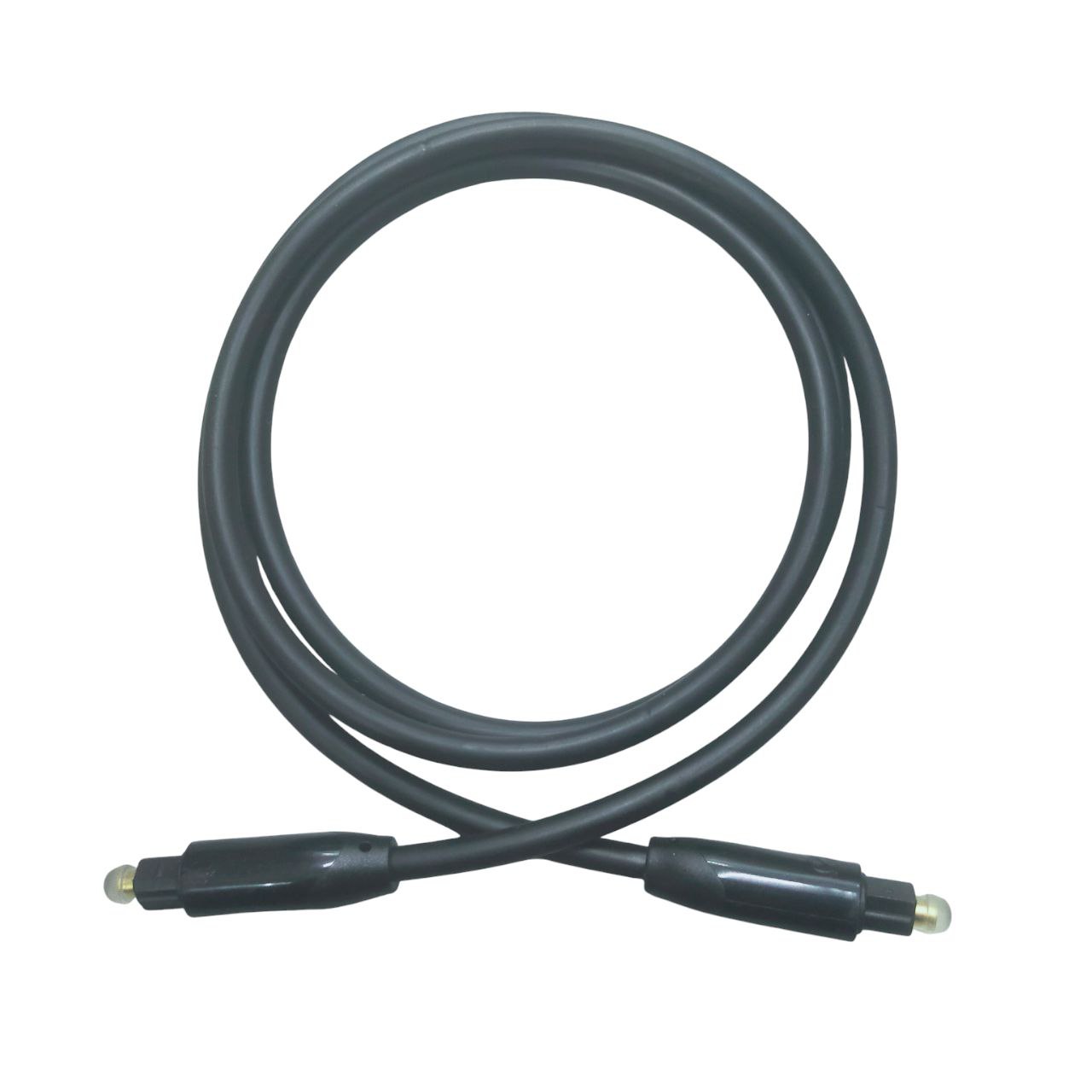 Digital Fiber Round Optical Cable Adapter Audio Male 1 Meter Black