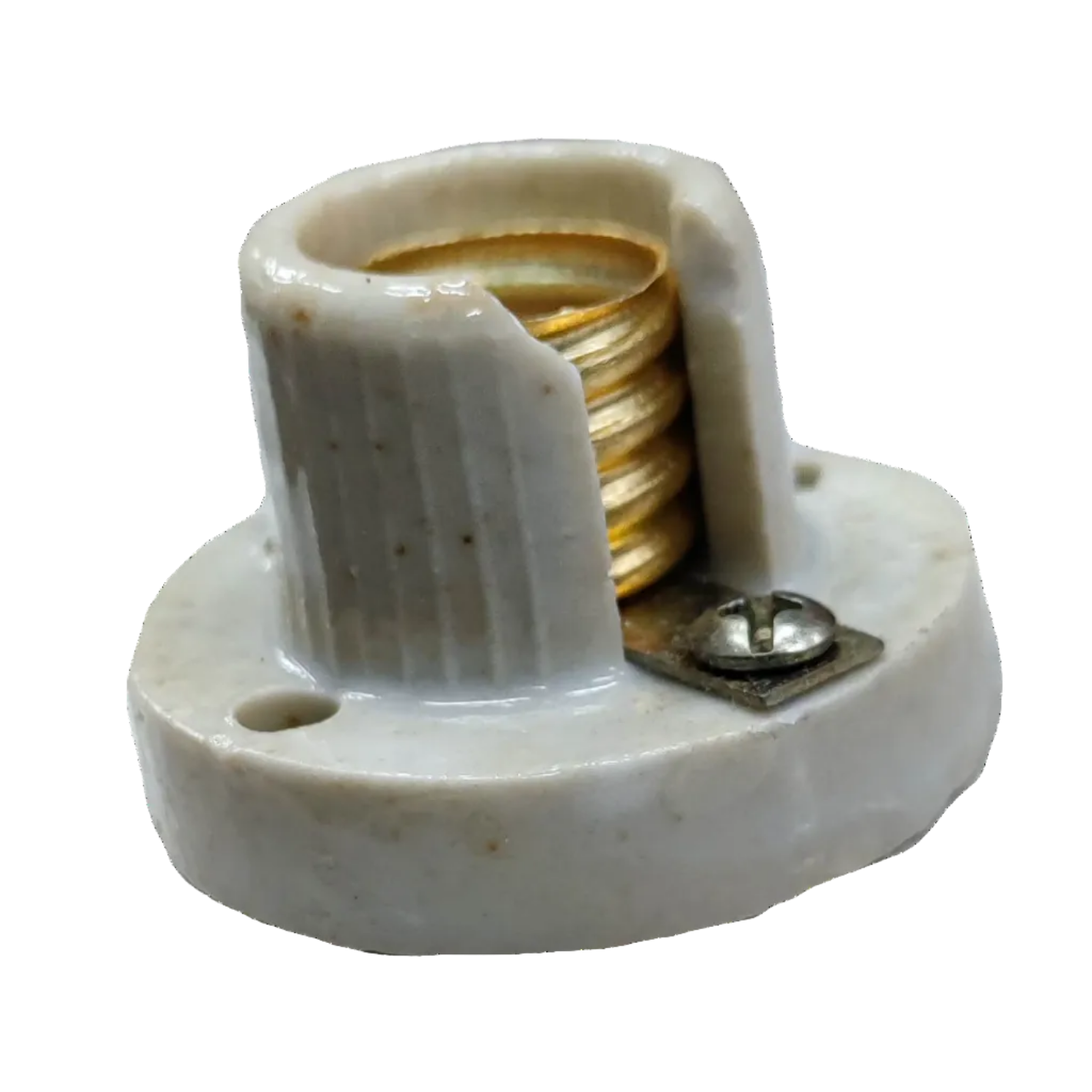 Light bulb socket on a white background E14  Porcelain Socket Receptacle 2A 250V Electx Electrical SUpply