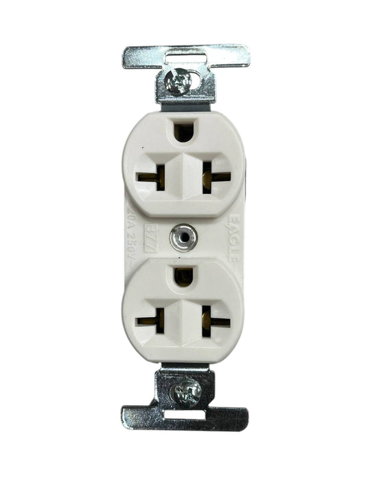 Eagle 2 Gang T-Slot Outlet with Ground 20A 250V CAT 877-IC