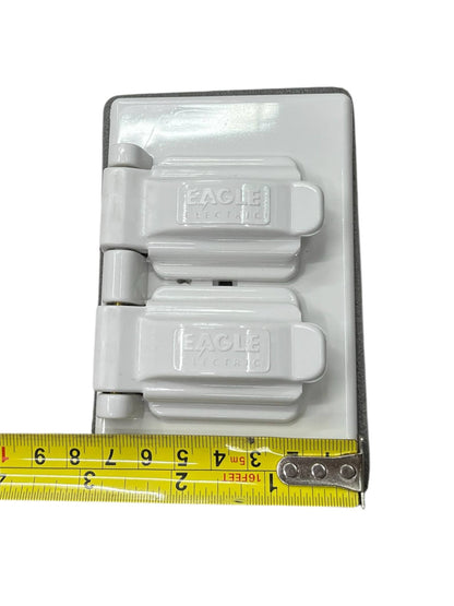 Eagle 2 Gang Weatherproof Plate Cover White CAT 1962