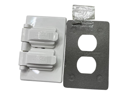 Eagle2GangWeatherproofPlateCoverWhite_electx electrical Supply