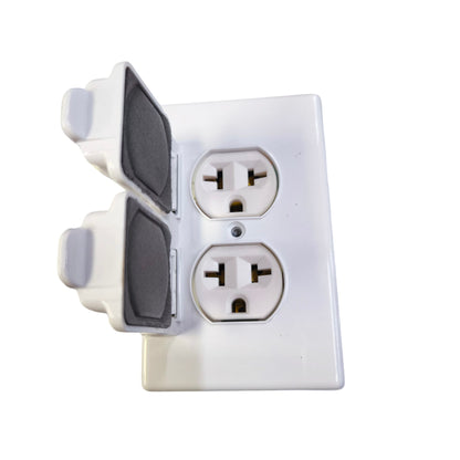 Eagle Weatherproof 2 Gang Tandem Outlet with Ground White 15A 250V CAT1962877-IC Electx electrical Supply