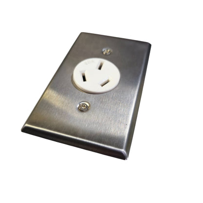 Eagle 1 Gang Range Outlet with Metal Plate Cover 20A 250V H1 CAT815-CS