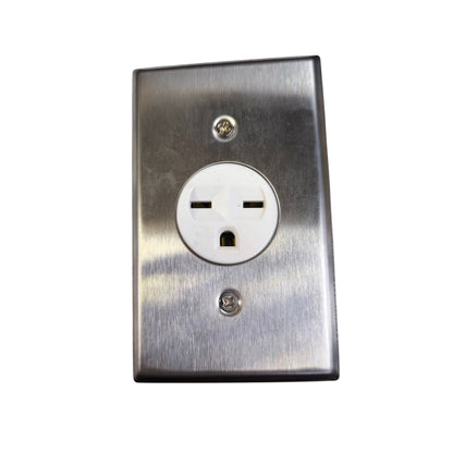 Eagle 1 Gang Tandem Outlet 15A 220V with Metal Plate Cover H1 816-C
