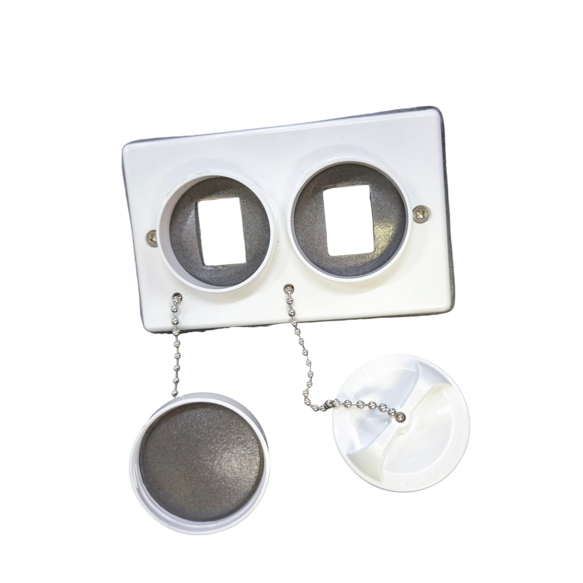 Eagle 2 Gang Weatherproof Cover Thread Type White 3982 Electx Electrical Supply