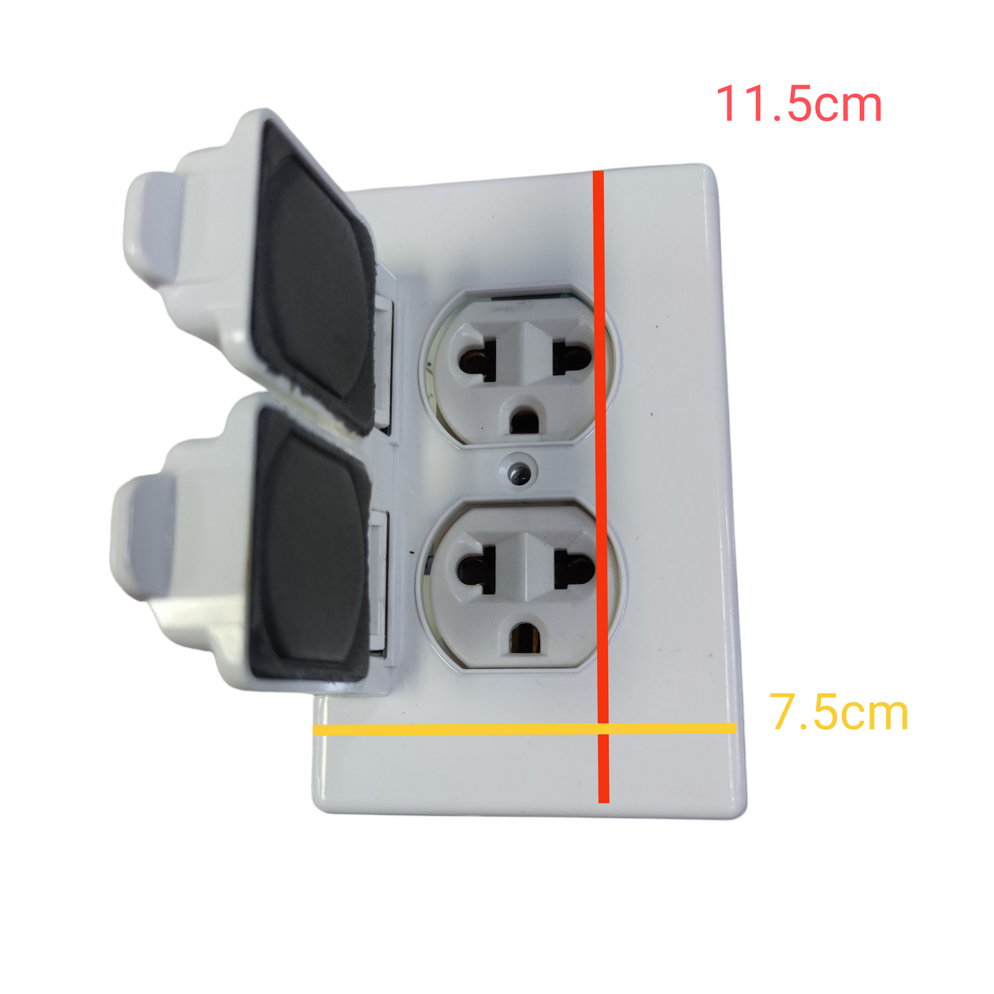 Eagle 2 Gang Weatherproof Universal Outlet with Ground 15A 220V CAT1962/828C