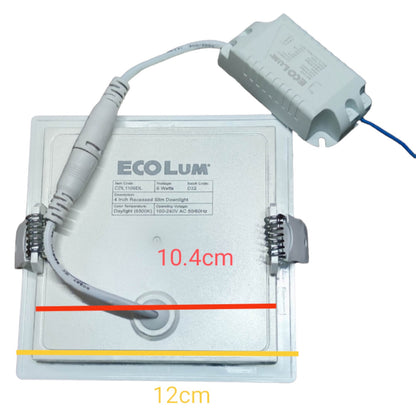 Ecolum light fixture with measurement details on a white background
