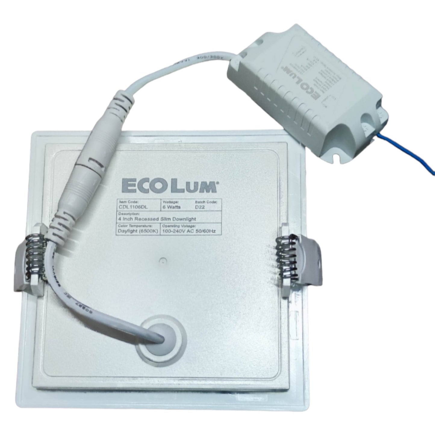ECOLUM LED light fixture with driver on a white background