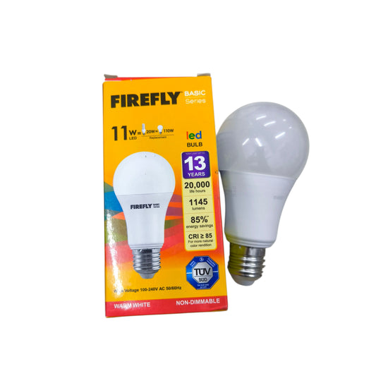 Firefly 11W LED Bulb E27 220V 3000K Warm White EBI111WW Electx Electrical Supply