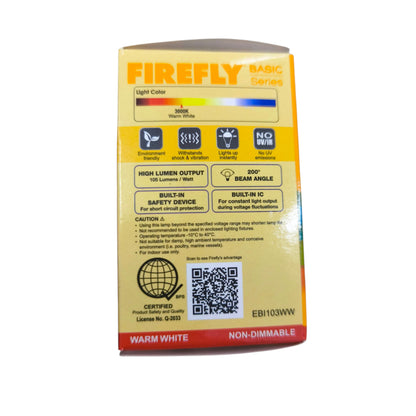 Firefly 3W LED Bulb E27 220V 3000K Warm White EBI103WW