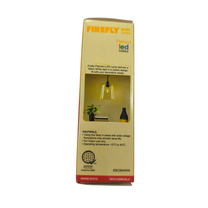 Firefly 4W LED Bulb Candle Filament Type E14 3000K Warm White 220V EBC904WW