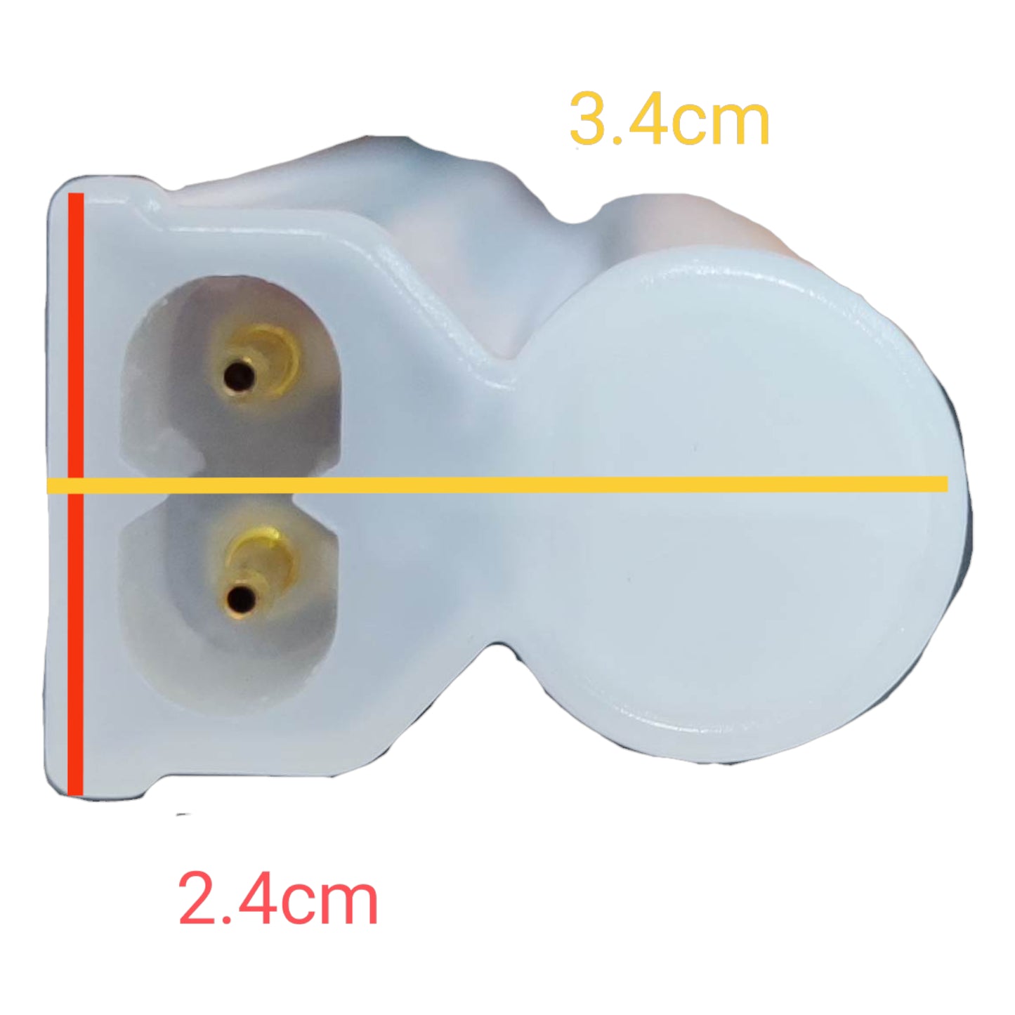 White plastic component with measurements on a white background Firefly 8W T-5 LED Batten 220V 575mm Daylight 6500K EBTST5DL308 Electx Electrical Supply