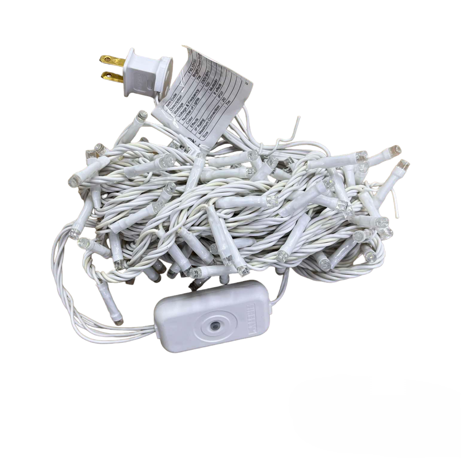 Firefly 100 LED Bulb Christmas Light Multi Color 7 Meters 7W  220V Indoor Max of 20 Connection White Wire 8 Effects FXL13100CL Electx Electrical Supply 8