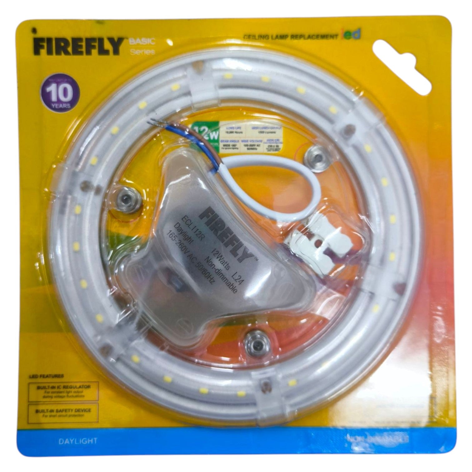 Firefly LED light bulb packaging on a white background