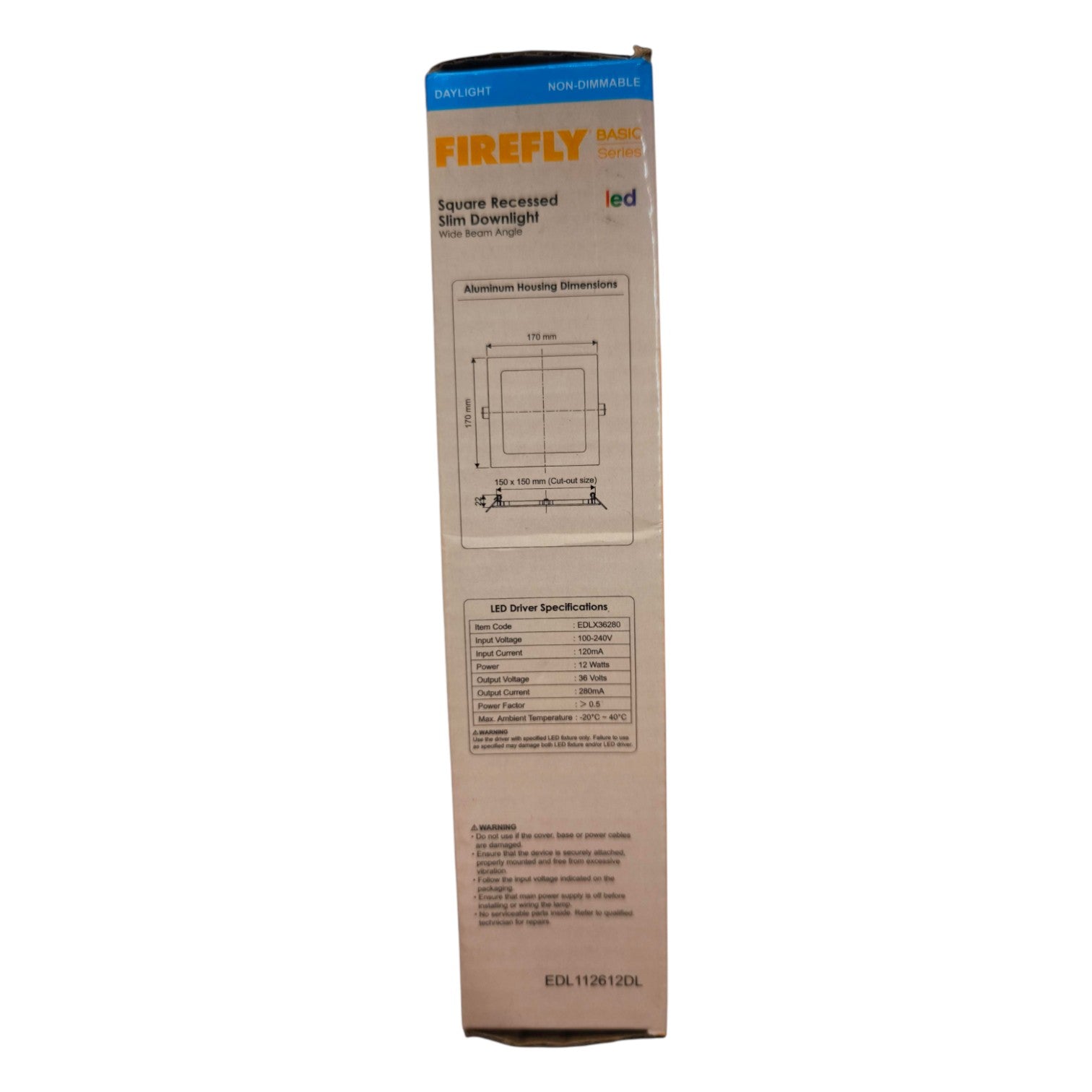 Firefly LED packaging on a white background