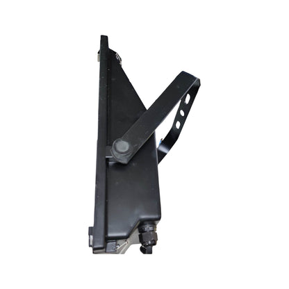 Black metal bracket on a white background
