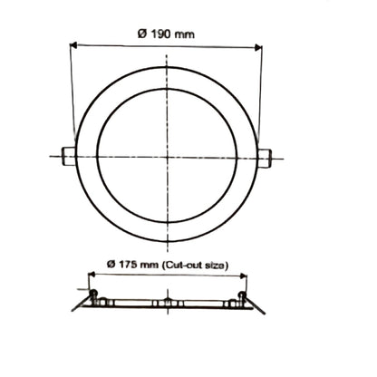 Firefly 15W LED Round Recessed Slim Downlight 1275 Lumens Daylight 6500K 220V Dia 190mm Cut out 175mm EDL212615DL