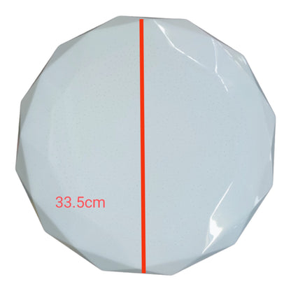 Octagonal white object with a red line and measurement '33.5cm' on a white background