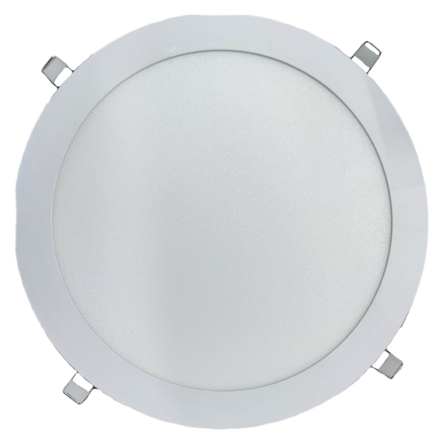 Round LED downlight on a white background