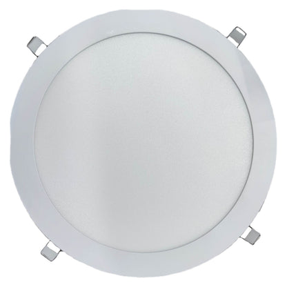 Round LED downlight on a white background