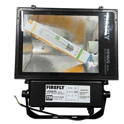 Firefly 250W Metal Halide Flood Light Fixture Set with 250W Tubular Metal Halide Bulb