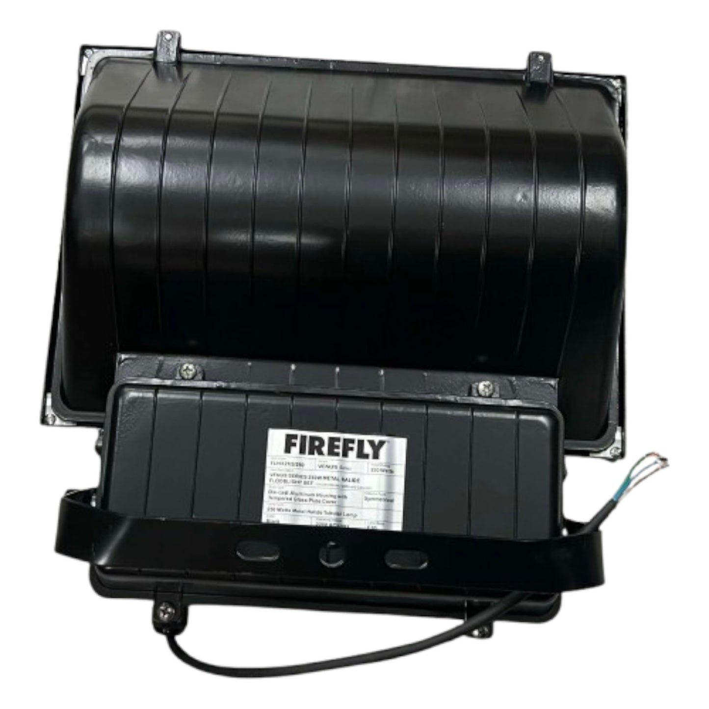 Black fan with 'Firefly' branding on a white background