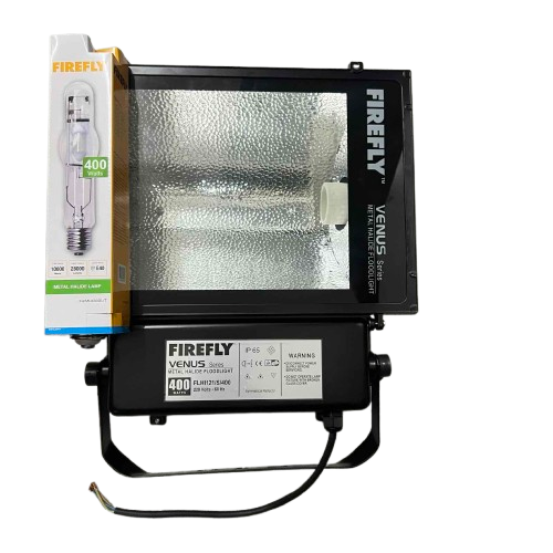 Firefly 400W Metal Halide Flood Light Fixture Set with 400W Tubular Metal Halide Bulb Venus Series