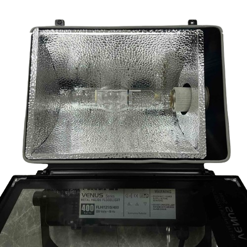 Firefly 400W Metal Halide Flood Light Fixture Set with 400W Tubular Metal Halide Bulb Venus Series