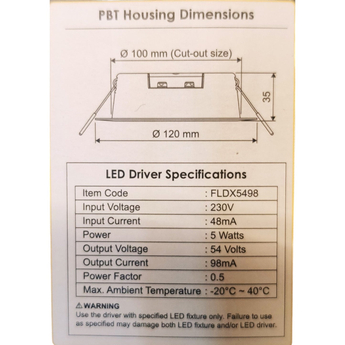 Firefly 5W LED Downlight Pro Series IP44 Rating 220VAC Warm White 3000K FDL2505WW