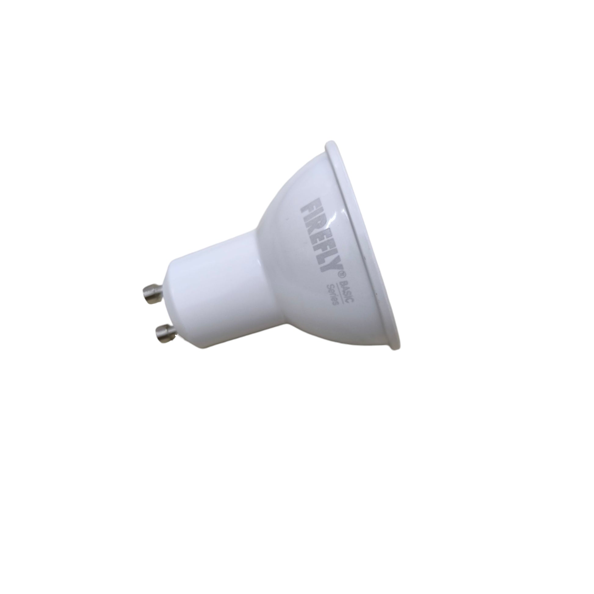 White light bulb on a white background