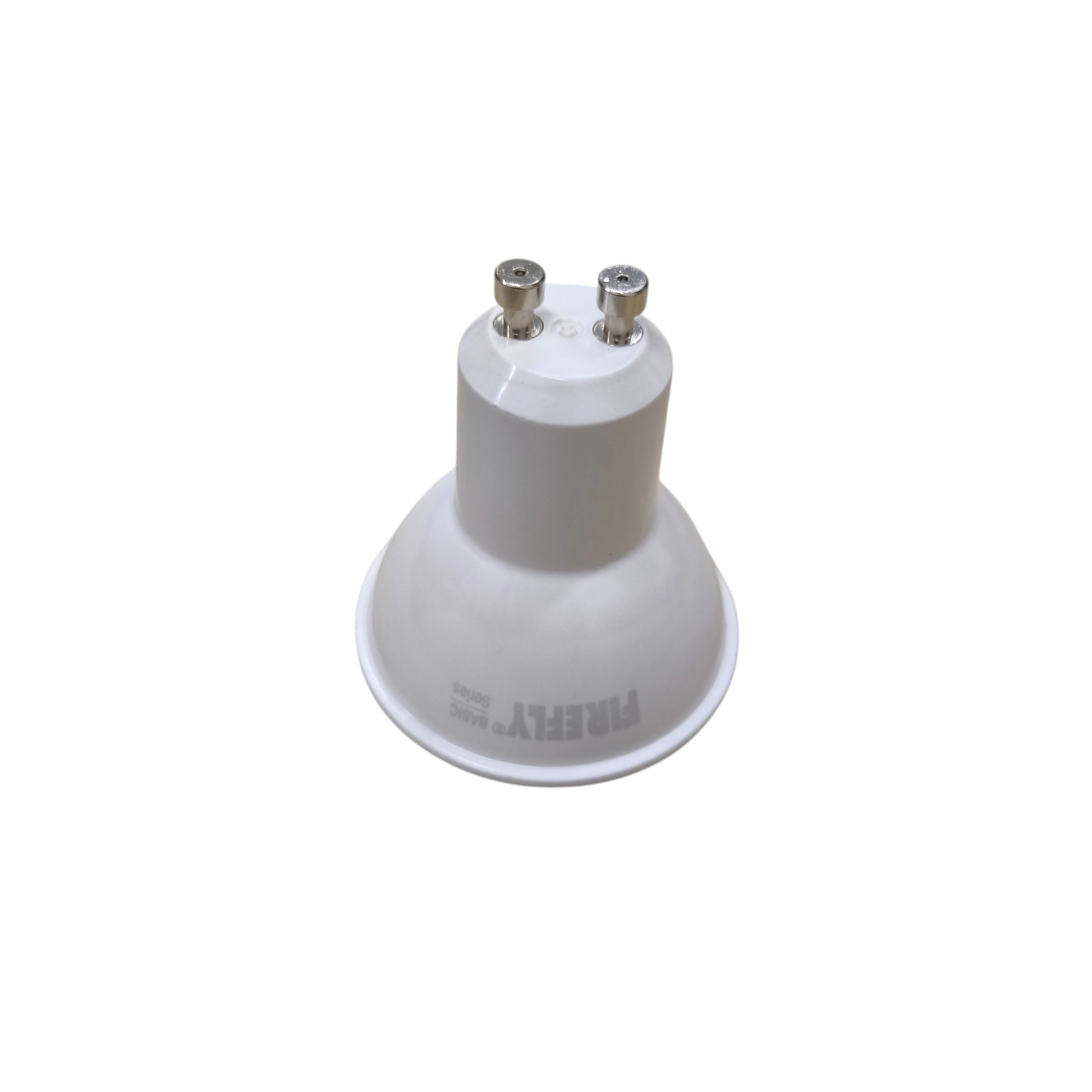 White light bulb on a white background