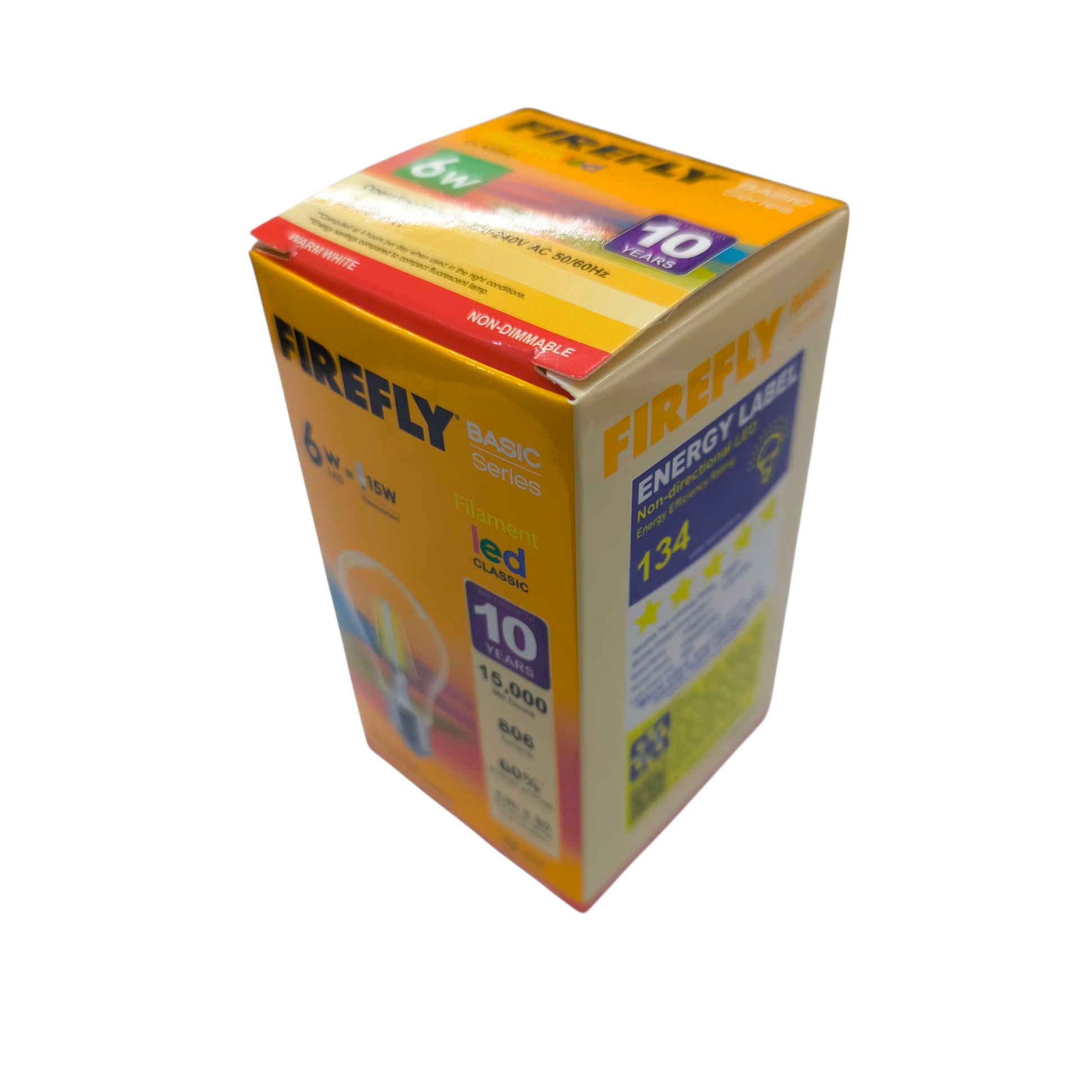 Box of Firefly LED light bulbs on a white background