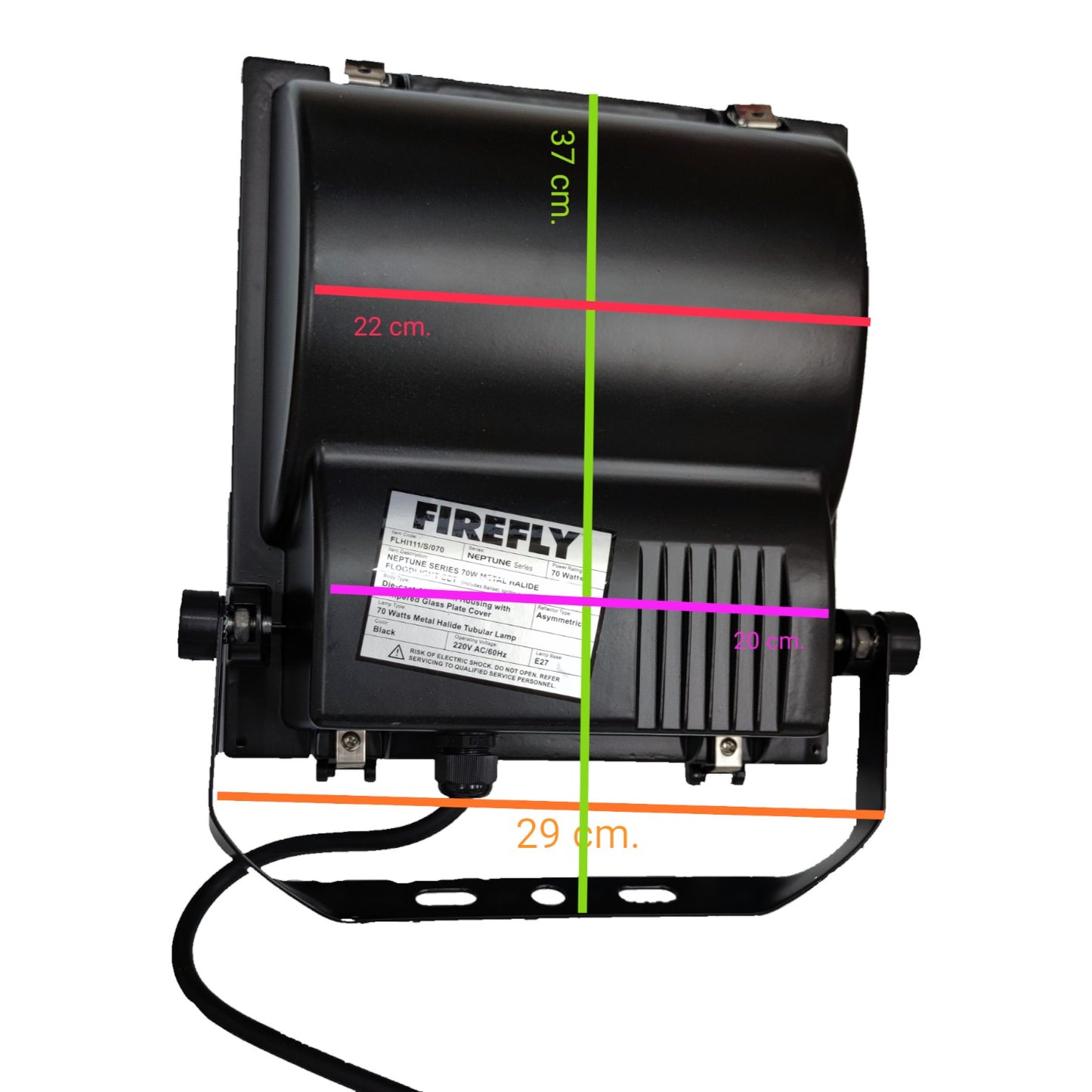 Firefly 70W Metal Halide Flood Light Fixture Only 220V FLHI111/S/070