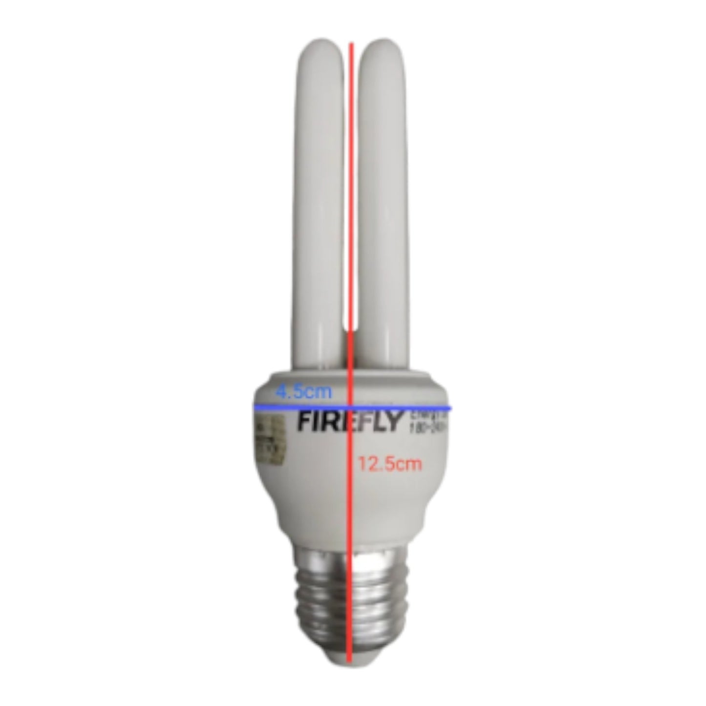 Compact fluorescent light bulb with 'Firefly' branding on a white  Firefly 7W Daylight 6500K CFL E27 220V 2U XEU22-7WDL Electx Electrical Supplybackground