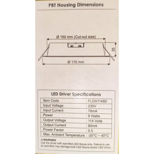 Firefly 9W LED Downlight Pro Series IP44 Rating Water Resistant 220VAC Warm White 3000K FDL2509WW Electx Electrical Supply