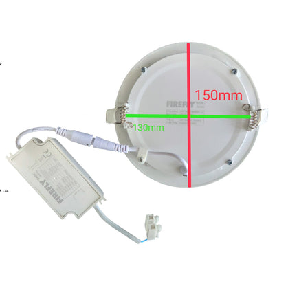 Firefly 9W LED Round Recessed Slim Downlight 220V Daylight 6500K Dia 150mm Cut Out 130mm EDL212609DL Electx Electrical Supply