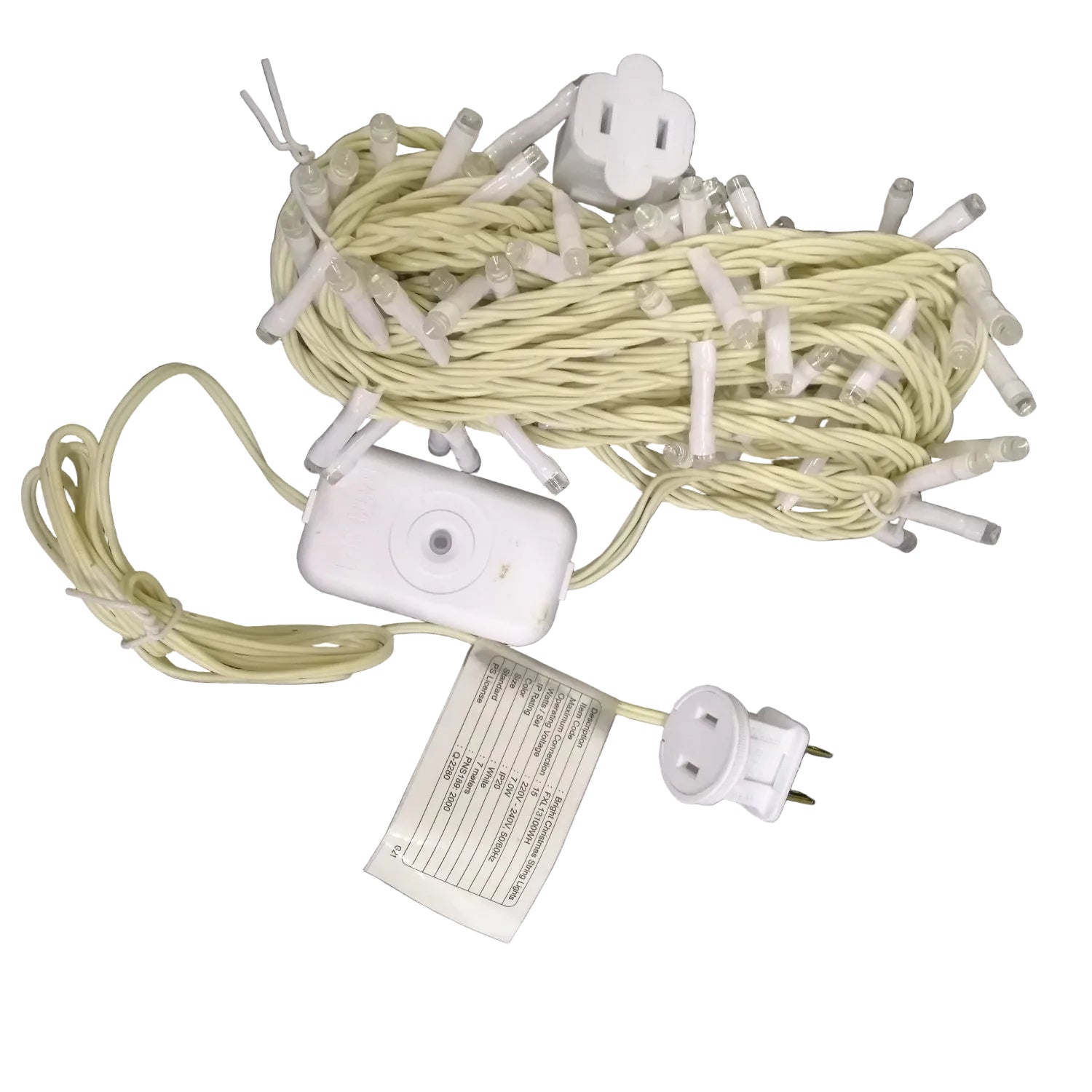 Firefly LED Christmas Light / String Light 100-Bulbs 7meters 7W w/ 4 Effects White, White wire FXL13100WH Electx Electrical Supply