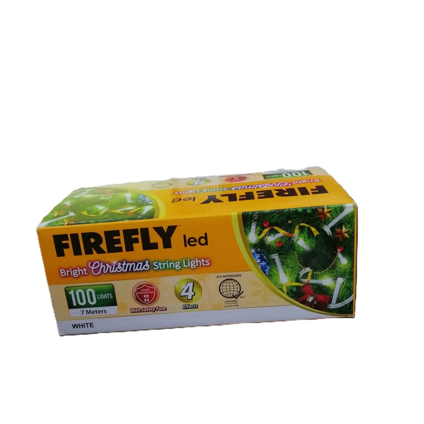 Firefly LED Christmas Light / String Light 100-Bulbs 7meters 7W w/ 4 Effects White, White wire (Indoor use only) Electx