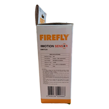 Firefly motion sensor switch packaging on a white background