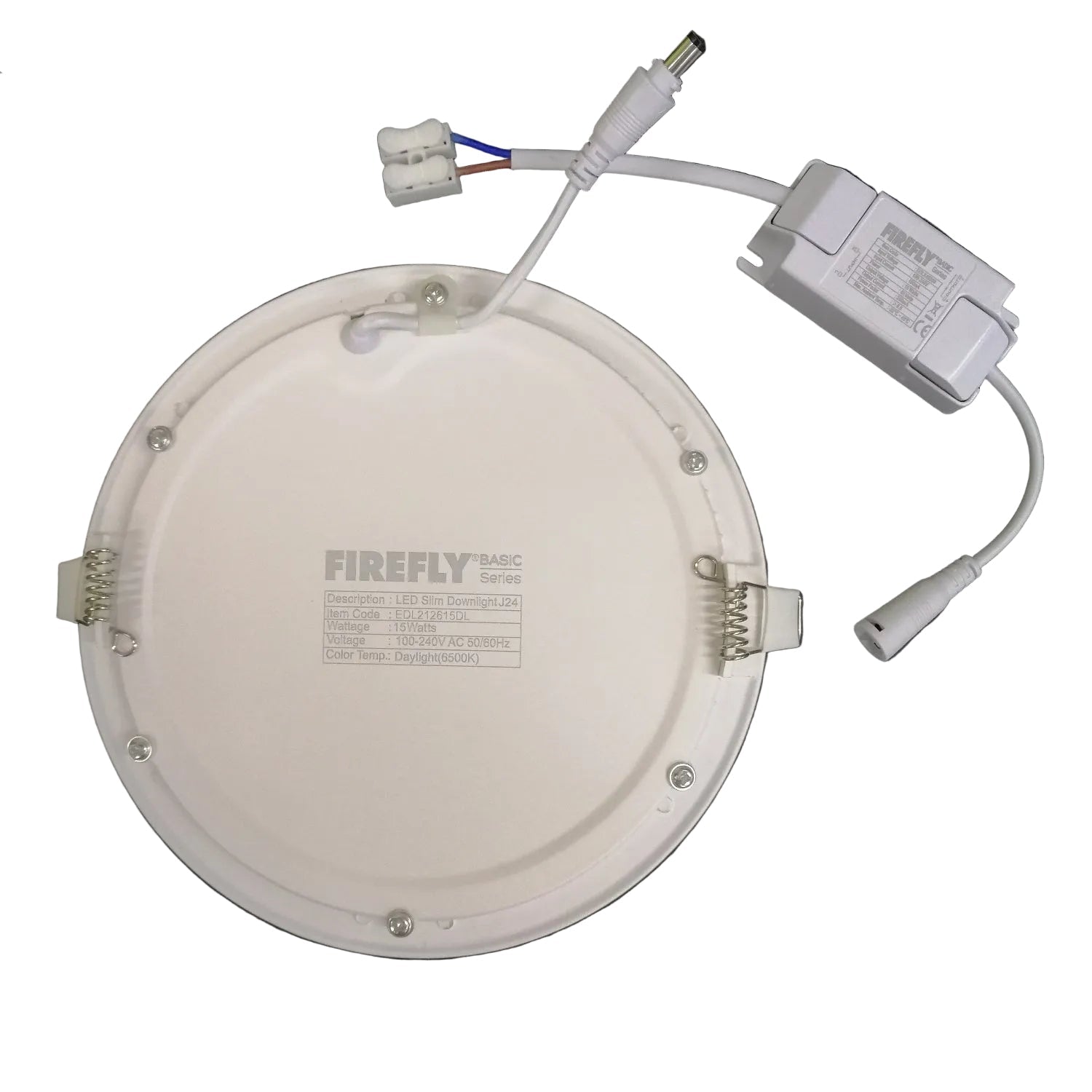 Firefly Round Recessed LED Slim Downlight Wide Beam Angle 15W Daylight (6500K) 100-240V Electx Electrical Supply EDL212615DL