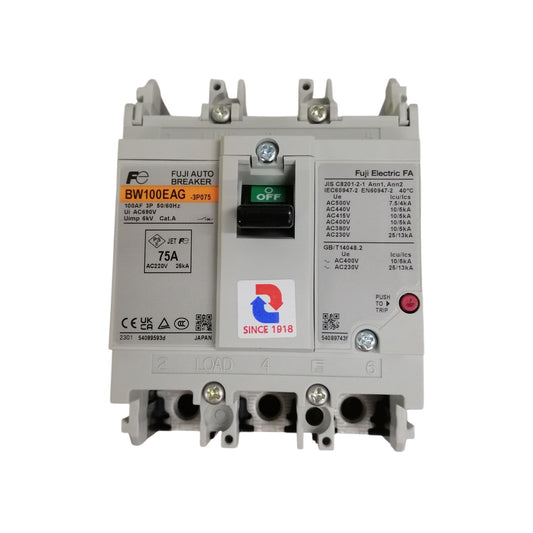 Fuji MCCB molded case circuit breaker 75A for reliable protection in electrical systems