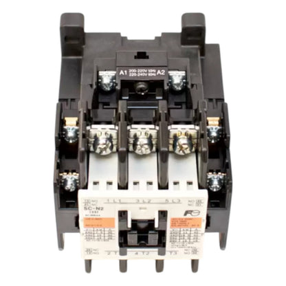 Electrical contactor on a white background