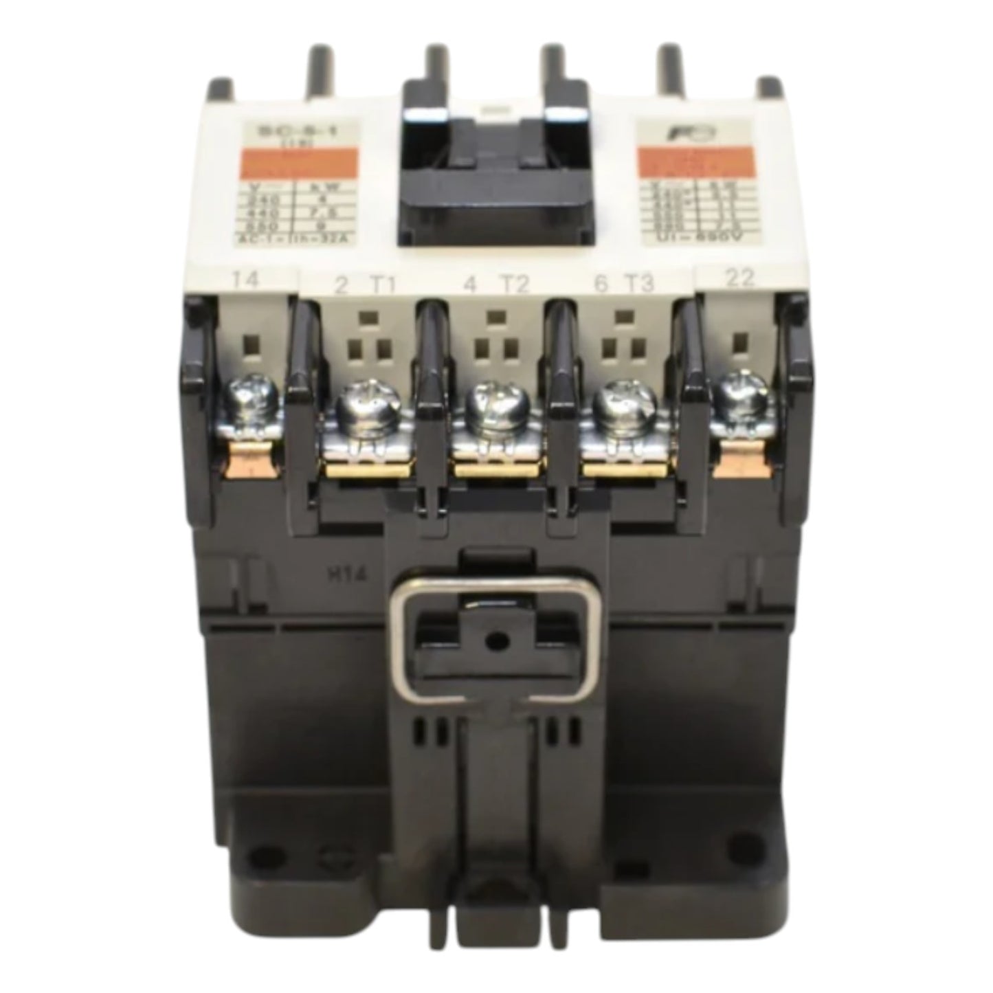 Electrical contactor with visible brand name on a white background
